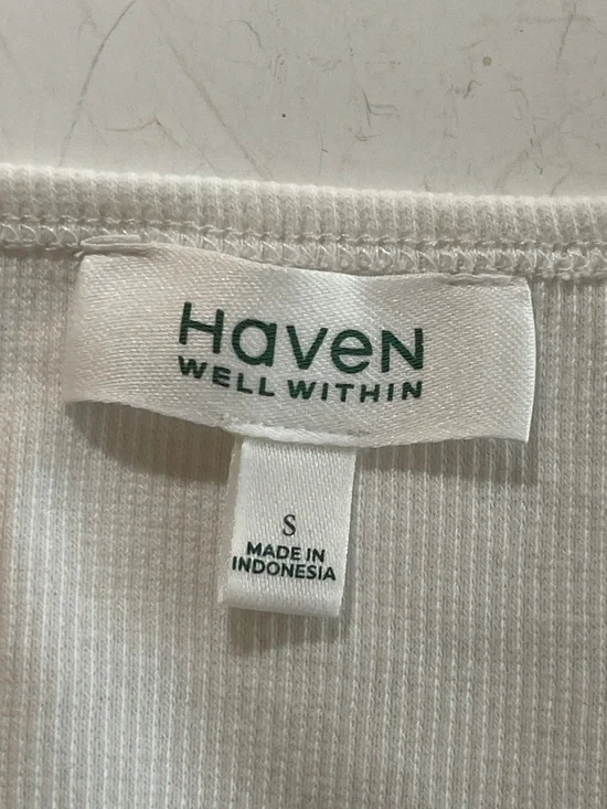 Haven White Ribbed Racer Back Tank Top - Picture 3 of 4